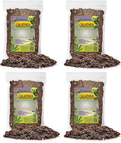 Gardenera Calathea Plant Potting Mix - Elevate Your Space with a Premium Blend for Distinctive Foliage Patterns - 20 Quart