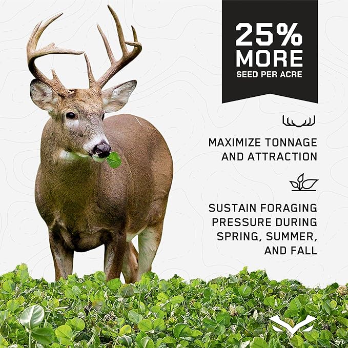 All-in-One Food Plot Seed + Fertilizer for Deer - 1/4 Acre Coverage - Perennial Blend - Protein and Micronutrients for Wildlife - Clovers and Chicory - Illusion Systems (Easy Greens)