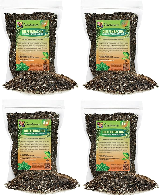 Expert Dumb Cane Plant Potting Soil Mix by Gardenera - Enhance Growth with Our Nutrient-Rich Blend (20 Quart)