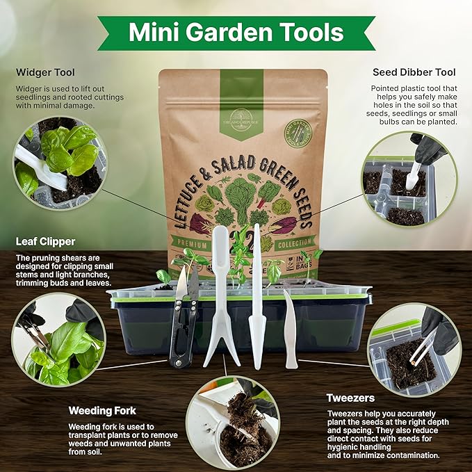 Organo Republic 22 Lettuce & Salad Greens Seeds Variety Pack 24,700+ Non-GMO Heirloom Lettuce Seeds for Indoor & Outdoor Garden, Hydroponic & Aeroponic - 2026 Season - Arugula, Spinach, Swiss Chard
