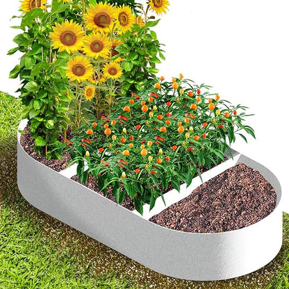 CJGQ 5x2.5x1ft Fabric Raised Garden Bed 65 Gallon Planter Large Oval Garden Boxes Outdoor for Vegetables,Flowers and Potato