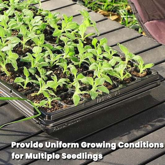 Gardzen 10 Pack 72 Cell Seed Starter Trays, 1.75" Deep Plug Tray for Seedlings, Thick Seedling Trays with Drainage Holes, Fit Standard 1020 Drip Tray