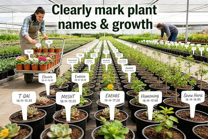 200pcs 4-Inch Plant Name Tags, T-Type Garden Labels Markers, Nursery Plastic Tag for Outdoor Waterproof Plant Label Stakes with Marking Pen