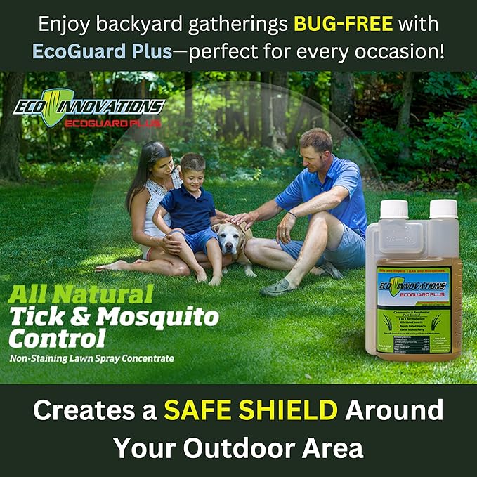 Concentrated Tick Spray for Yard & Mosquito Concentrate Spray. All Natural Insect Repellant. Protects Outdoors. Suitable Insecticide for Kids, Pets, Plants. Easy Application, 64 oz