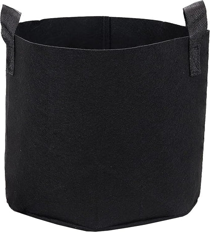 Sunnydaze 5-Pack of 5-Gallon Garden Grow Bags for Vegetables - Black 300 GSM Non-Woven Polypropylene Felt Fabric Flower Pots and Planters with Handles - Gardening Containers