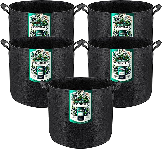 Generic Dstone Multi-Pack Grow Bags: Eco-Friendly, Durable, Lightweight for Better Plant Growth and Drainage (5, 7 Gallon)