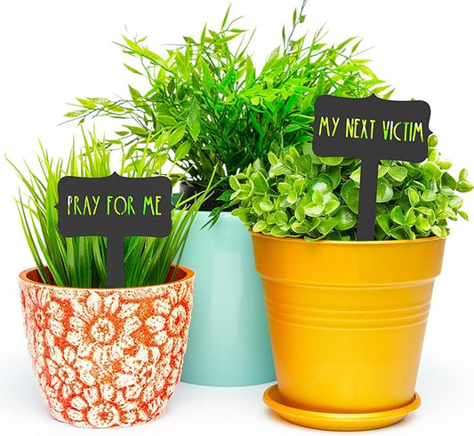 Humorous House Plant Stake - House Plant Markers, Funny Plant Signs for Succulent Flowers Greenery Plants Tags Steel Plant Labels Outdoor Indoor Garden Stakes for Potted Plant - 16 options (Single)
