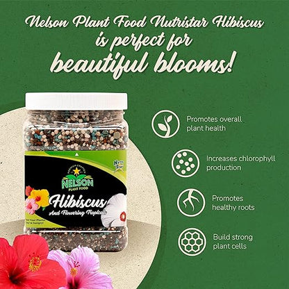 Nelson Plant Food - NutriStar Hibiscus Fertilizer - Outdoor and Indoor Plant Food - Tropical Hibiscus Fertilizer For All Flowering Tropical Plants