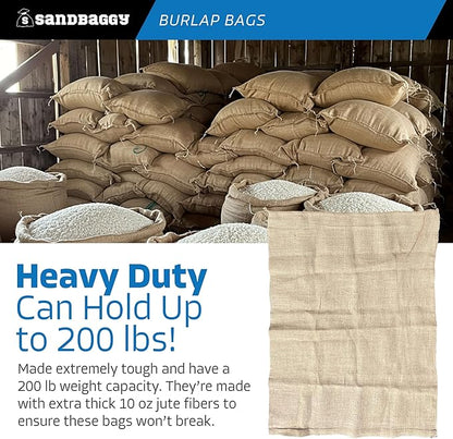 Sandbaggy 36" x 48" Extra Large Burlap Bags - Adult Potato Sack Racing, Grow, Plant Covers - Reusable Grocery Bags - Food Grade (5)