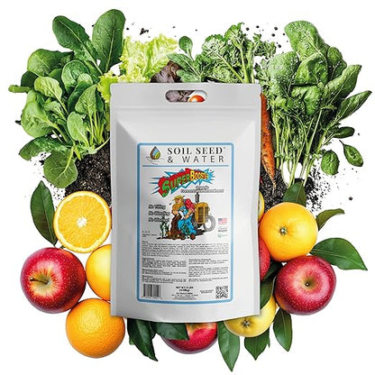 Soil Seed & Water SuperBooster Organic Concentrated Fertilizer – Soil Amendment for Robust Plant Growth - Food Plant Growth Enhancer - OMRI Listed Organic Fertilizer