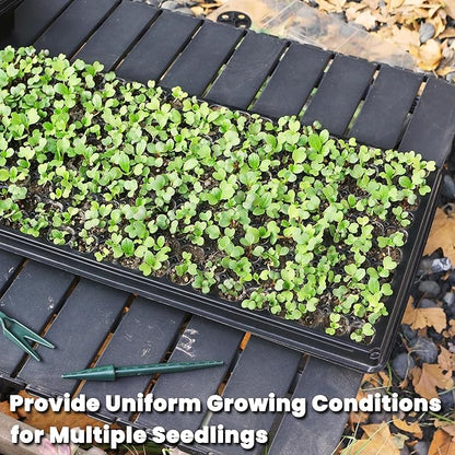 Gardzen 10 Pack 200 Cell Seed Starter Trays, 1.5" Deep Plug Tray for Seedlings, Durable Seedling Trays with Drainage Holes, Fit Standard 1020 Drip Tray