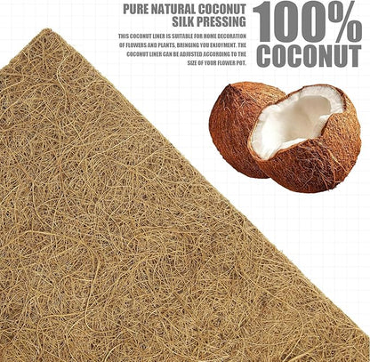 16X60 Inch Natural Coco Liner Roll, Coco Liners for Planters for Window Box Flower Basket, Coconut Coir Liner Sheets Mats for Hanging Basket, Animal Pet Pad, Garden Decoration