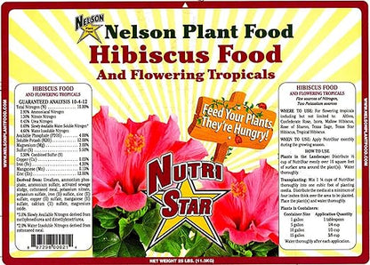 Nelson Plant Food - NutriStar Hibiscus Fertilizer - Outdoor and Indoor Plant Food - Tropical Hibiscus Fertilizer For All Flowering Tropical Plants