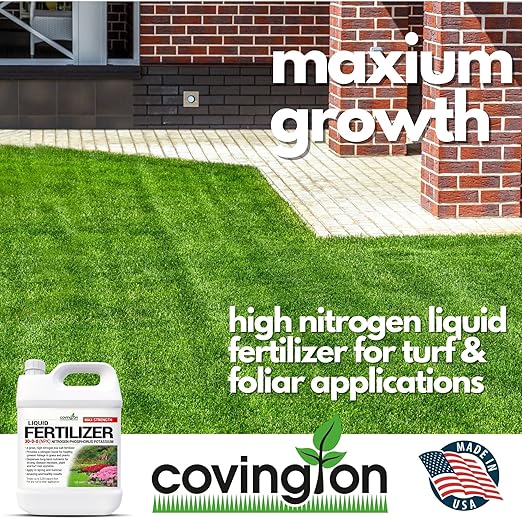Covington 30-0-0 NPK Liquid Fertilizer (32oz) – High Nitrogen Low Salt Lawn Fertilizer Concentrate – All Purpose Liquid Formula for Lawns, Plants, Vegetable Gardens, for Any Turf & foliar Application