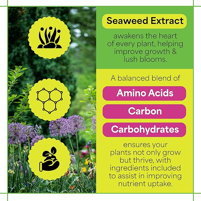 Grow More Sea Grow Flower & Bloom (4-26-26) - 25lbs of Seaweed Fertilizer for Plants - Water Soluble Fertilizer for Vegetables & Fruits - High Phosphorus Flower Food w/Seaweed Extract for Plants