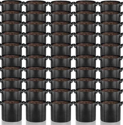 Gardenera Fabric Pots for Plants - 50-Pack 15 Gallon Grow Bags with Aeration and Handles, Perfect for Trees and Large Shrubs