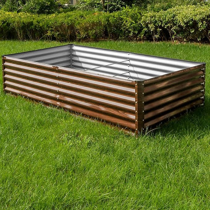 SnugNiture Galvanized Raised Garden Bed 8x4x2FT Outdoor Large Metal Planter Box Steel Kit for Planting Vegetables, Flowers