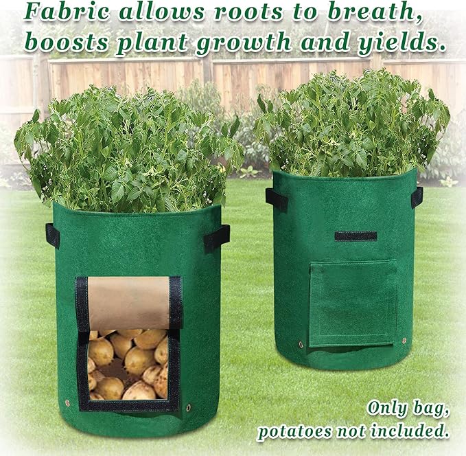 Strong Camel 11Gallon Garden Boxes Garden Planting Grow Bags Planter Pot for Potato Tomato (5 Pack)