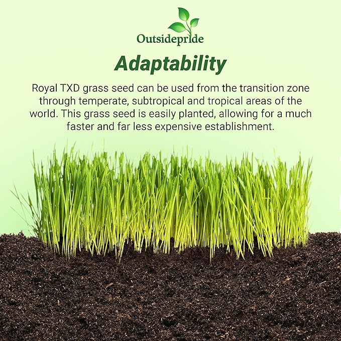 Outsidepride Royal TXD Bermuda Grass Seed Blend - 5 lbs. Warm Season, Fast Growing Turf Grass Seeds: Heat & Drought Tolerant, Ideal for Home Lawns & Sports Fields, Dense & Lush Green Coverage