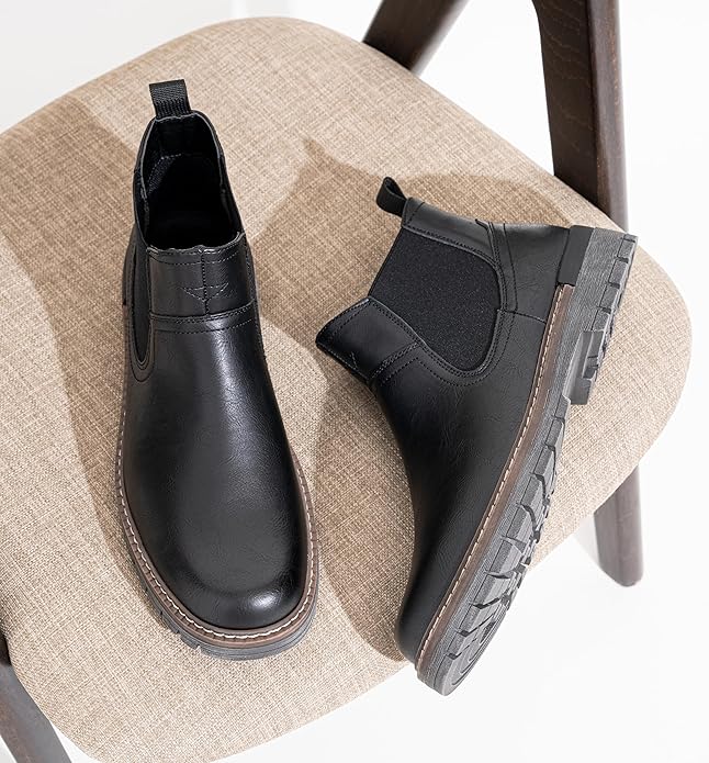 Jousen Chelsea Boots Casual Slip On Ankle Waterproof Mens Boots