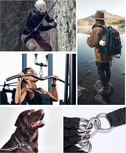 Small Carabiner Clip, 30pcs 1.57inch Mini Carabiners Clips, M4 Stainless Steel Spring Snap Hook Heavy Duty, Locking Carribenares for Climbing Hiking Camping Fishing