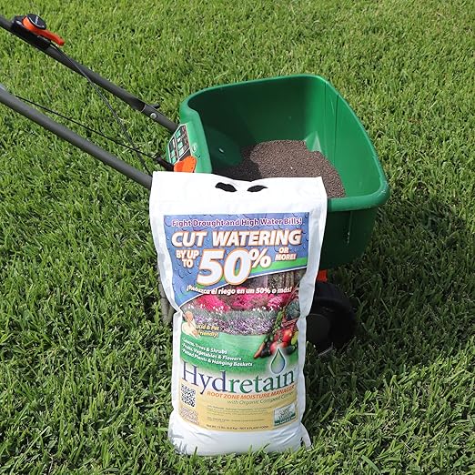 Hydretain Root Zone Moisture Manager - Drought Protection and Moisture Control for Lawns, Gardens, Containers - Reduces Watering, Delays Wilt - Covers up to 1,000 Sq Ft (3 lbs, Granule)