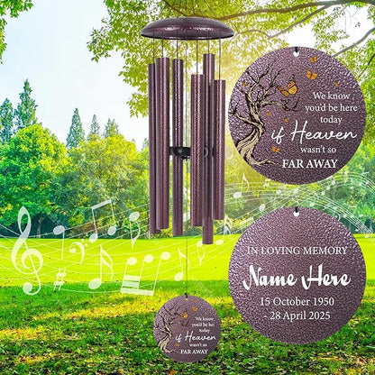 Cardinal Sympathy Wind Chimes Personalized, Windchimes in Memory of a Loved One/Mother, Sympathy Gifts Wind Chimes for Funeral Bereavement Condolences, Memorial Wind Chime, Produced in USA