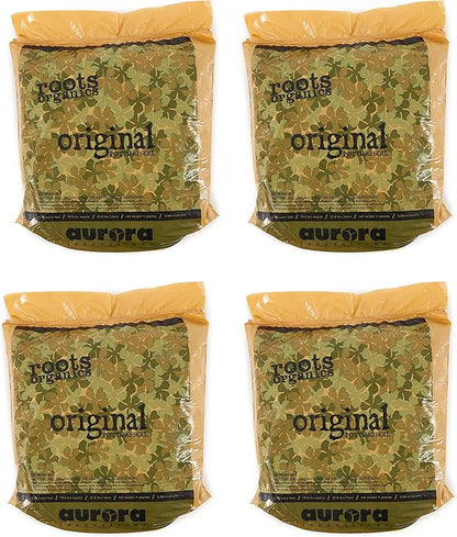 Roots Organics ROD75 Hydroponic Gardening Original Coco Fiber Based Potting Soil 0.75 Cubic Feet, 4 Pack