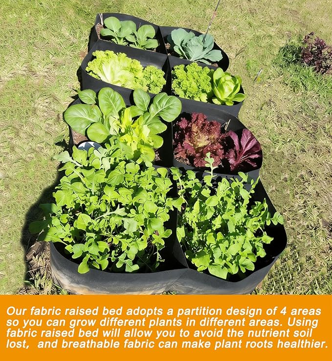 2 PCS Grow Bags, Fabric Raised Garden Bed for Vegetable Herbs Gardening, 28.5 Gallon Fabric Planting Bags Pots Indoor Outdoor, 2x2x1ft