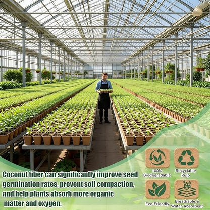 500 Sets Seedling Starter Kit with Square Peat Pots 2.36", Organic Coco Coir Pellets 30 mm, Labels, & Transplant Tools, Biodegradable Nursery Pot with Drainage Hole Potting Soil for Plant