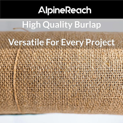 AlpineReach Burlap Fabric Roll 1.3ft x 30ft - Multipurpose Natural Burlap Fabric, Jute Fiber for Tree & Plant Root Frost Protection, Wedding Runner Decorations, Home Center Pieces, Rustic Party Décor