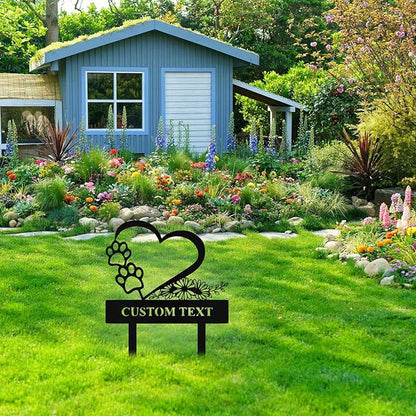 Custom Metal Garden Sign with Stake, Personalized Garden Signs for Outside, Customized Garden Name Signs for Yard Lawn Outdoor Decor Gardening Gifts for Moms Grandmas Gardeners
