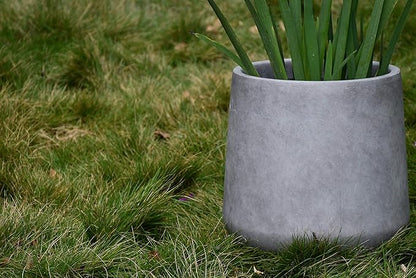 Kante 15.3" Dia Round Concrete Planter, Outdoor Indoor Large Plant Pots Containers with Drainage Hole and Rubber Plug for Home Garden Patio, Natural Concrete