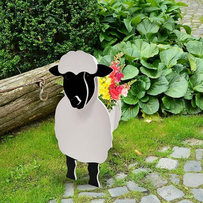 Sheep Planter Plant Pots,Animal Flower Pot for Indoor/Outdoor,Small Cute PVC Animal Face Shape Plant Container Best for Home Office Garden Decoration Mom Gift Ideas