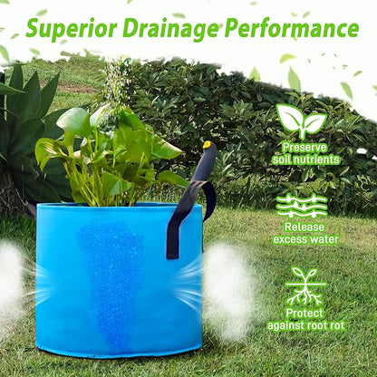 7 Pack 5 Gallon Plant Grow Bags - Mixed 7 Colors with Reinforced Handles & Aeration Design, Ideal for Tomato, Flowers & Fruits