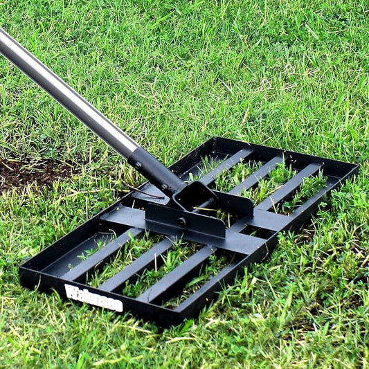 Walensee Lawn Leveling Rake, 6.5FT 17"x10" Levelawn Tool, Heavy Duty Effort Saving Lawn Level Tool, Stainless Steel Handle Lawn Leveler for Yard Garden Golf Course, Ease Level Soil Sand Dirt Surfaces