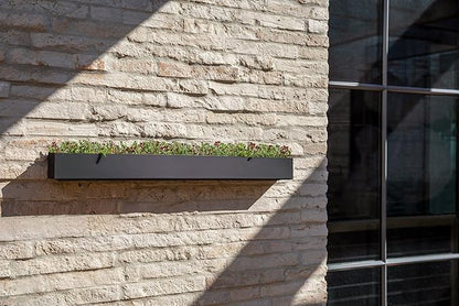 Veradek Forma Series Trough Hanging Planter - Rectangular Planter for Window Sill/Wall Decor | Made from Plastic-Stone Material | Modern Décor for Succulents, Indoor Small Plants