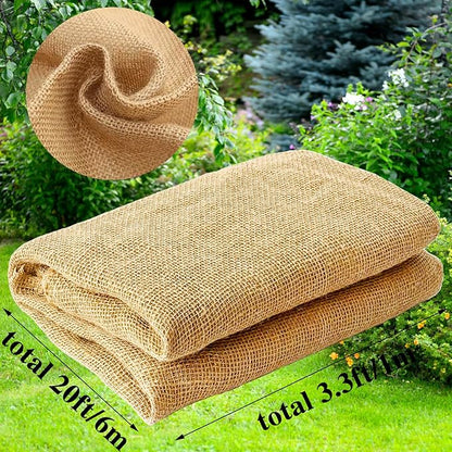 40" X 20 Feet Burlap Fabric,High Density Jute Fiber Burlap Roll for Garden Tree Wrap,Multipurpose Erosion Control Blanket for Home,Outdoor Gardening,Weed Barrier and Party Decor