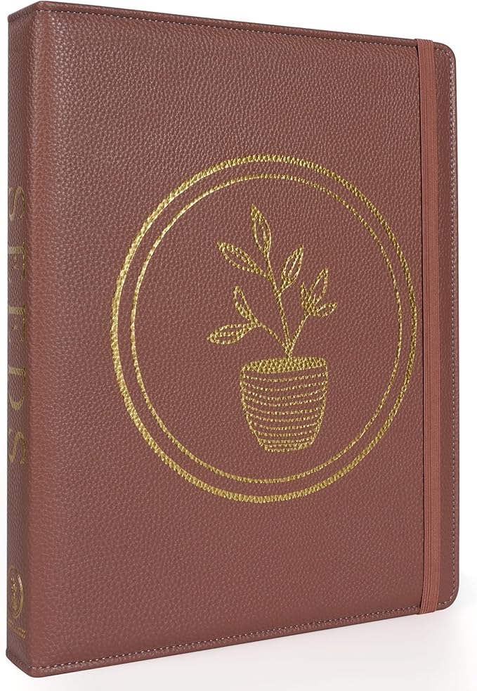 Seed Storage Organizer Binder – Holds 100 Seed Packets, Seed Packet Organizer Book w/Side Loading Sleeves, 4 Kraft Paper Dividers, Extra Pockets, 10 Blank Envelopes, Gift for Garden Enthusiasts.