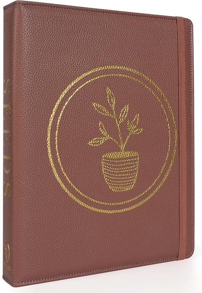 Seed Storage Organizer Binder – Holds 100 Seed Packets, Seed Packet Organizer Book w/Side Loading Sleeves, 4 Kraft Paper Dividers, Extra Pockets, 10 Blank Envelopes, Gift for Garden Enthusiasts.