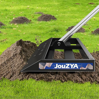 Lawn Leveling Rake 45x10 inch, Lawn Leveler Tool with Stainless Steel, 80" Extended Handle,Golf Course, and Farm,Heavy-Duty for Garden (Updated)