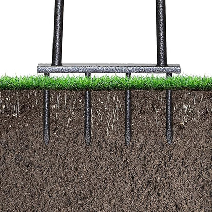 Yard Butler Spike Grass Aerator, IM-7C - Lawn Care Tool for Aerating - Long-Handled - Power-Coated Steel Construction - Comfortable Cushioned Handles Garden Tool - Easy to Use