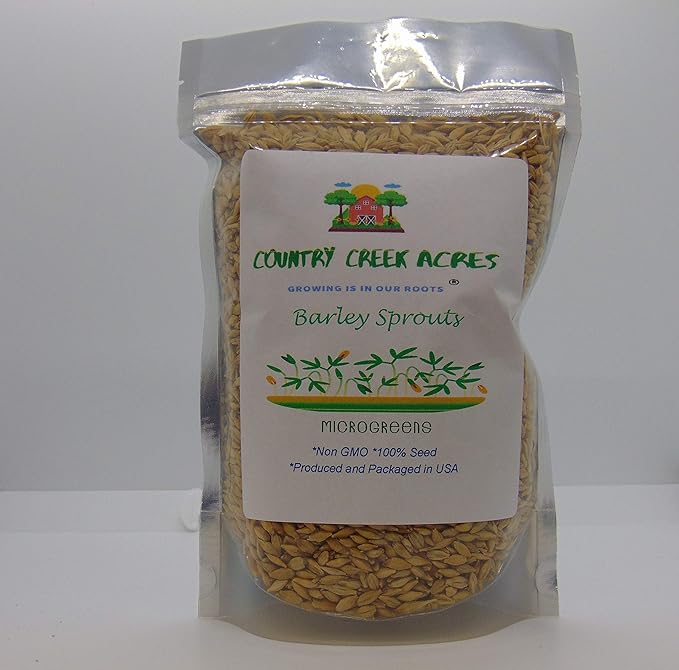 Whole Barley Seeds for Barley Grass Microgreen, Juice Sprouting Seeds 8 Ounces Resealable Stand up Pouch Used for Malt for Beer Brewing Malting