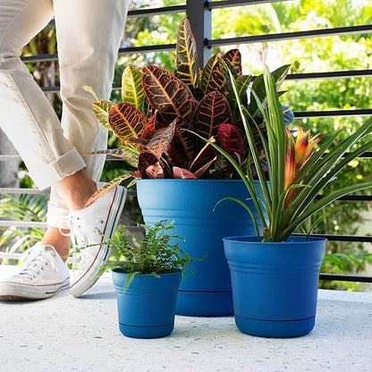 Bloem Saturn Planter w/Saucer 5" Classic Blue (SP0533)