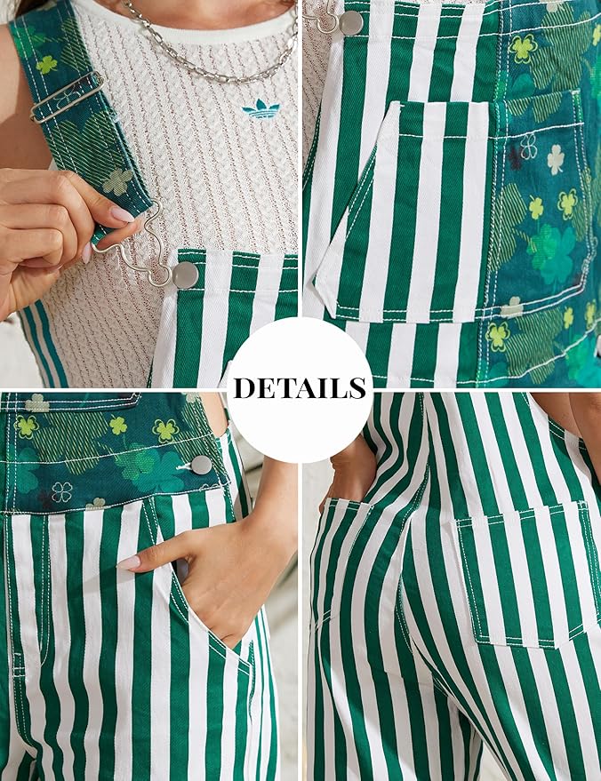 Overalls for Women Fashion Print Jumpsuits Festival Outfits Ladies Bibs Coveralls