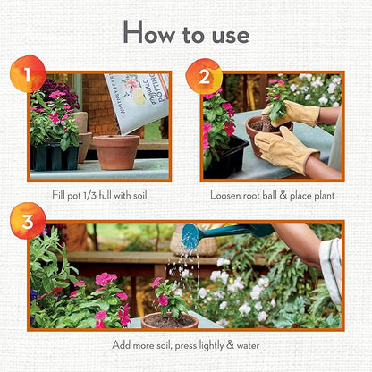 Whitney Farms Organic Potting Soil - Natural Indoor and Outdoor Container Mix for Vegetables, Herbs and Flowers, Feeds Plants up to 2 Months - 8 qt.