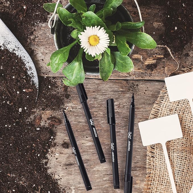 Mr. Pen - 4 Pack Garden Markers, Black, Waterproof, Outdoor & Seedling Plant Markers