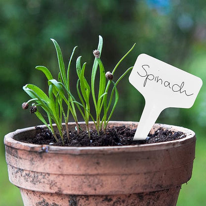 OwnGrown Plant Markers: 120 Plastic Plant Name Tags and Weatherproof Marker Pen – Plant Labels Wooden – Seedling Labels – Gardening Name Tags