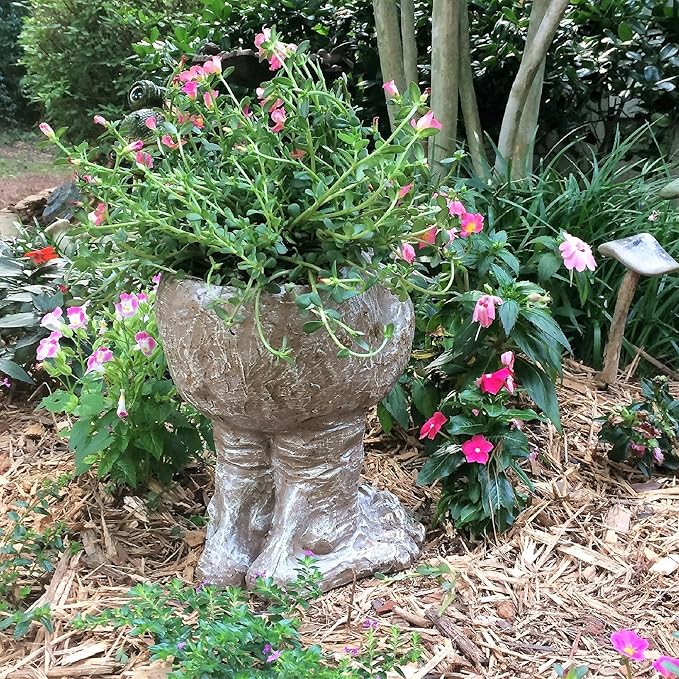 homestyles Stone Wash Grumpy & Granny Joy The Muggly Face Statue Planter
