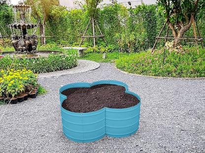 Plant & Plot Galvanized Raised Garden Beds Outdoor // 3×3×1 ft Planter Raised Beds for Gardening, Vegetables, Flowers // Large Metal Garden Box (Teal) // Patented Tool-Free Design